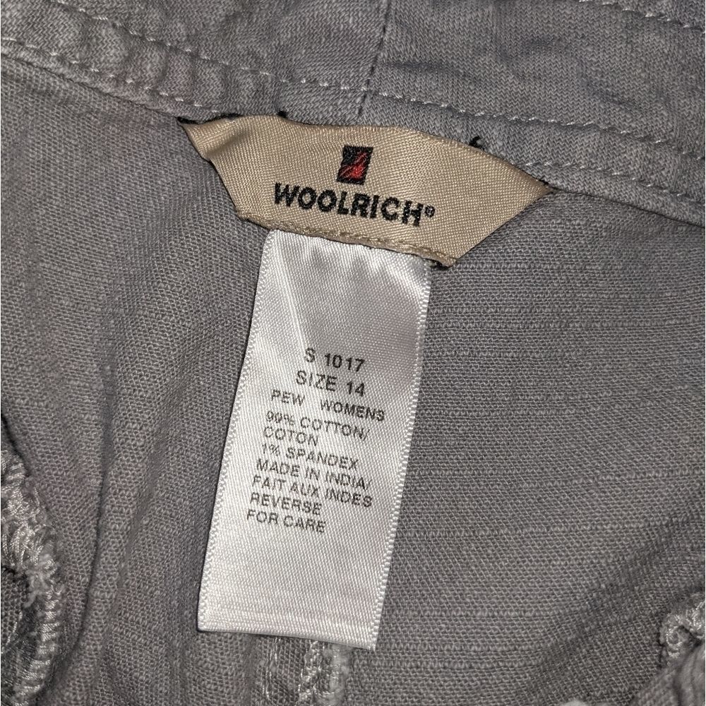 WOOLRICH Women's Gray High-Rise Cropped Cotton Capri Pants. Size 14. - Picture 4 of 4